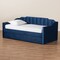 Baxton Studio Lennon Modern and Contemporary Navy Blue Velvet Fabric Twin Size Daybed with Trundle 186-11466-Zoro - alternate 6